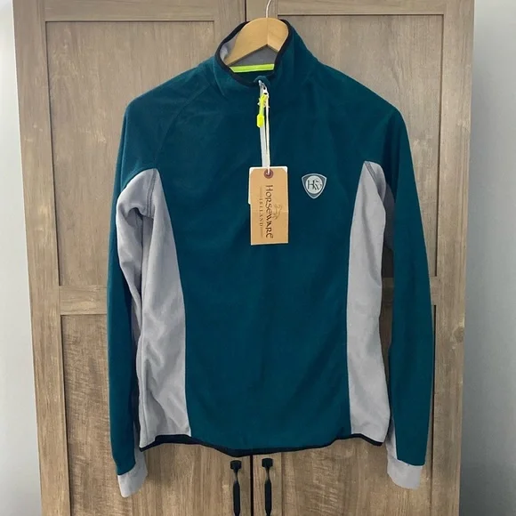 Horseware Ireland Fiona Half Zip Fleece Storm Green Women’s Size Large - Picture 1 of 16